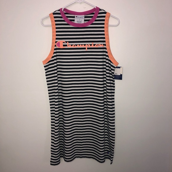 NWT Champion Campus Striped Tank Dress - Picture 1 of 5